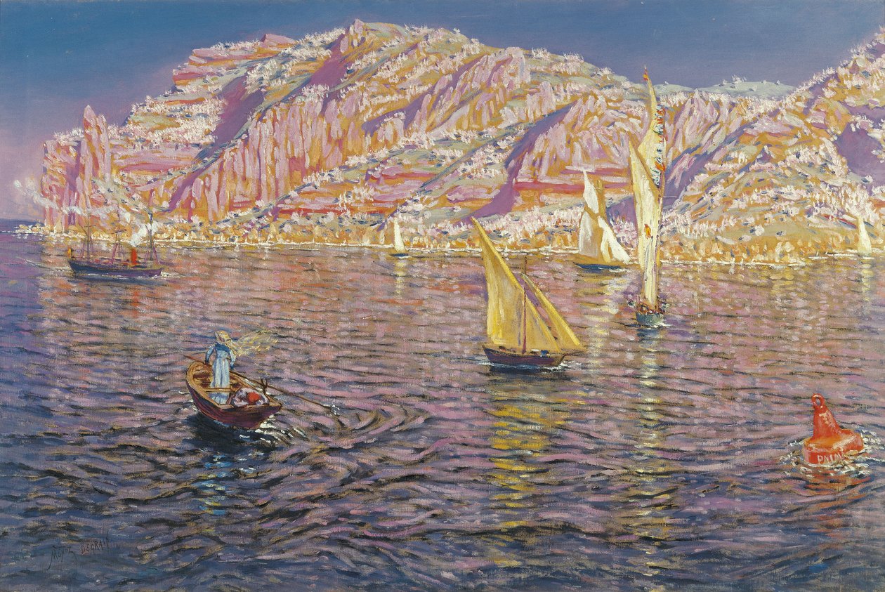 Kilátás a Palma de Mallorcai-öbölre alkotó: Antonio Munoz Degrain