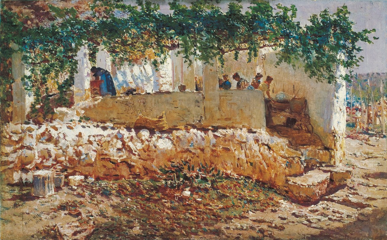 Mosók - Munoz Degrain, Antonio (1840-1924) - 1903 - Olaj, vászon - 62x98 - Carmen Thyssen Múzeum, Malaga alkotó: Antonio Munoz Degrain