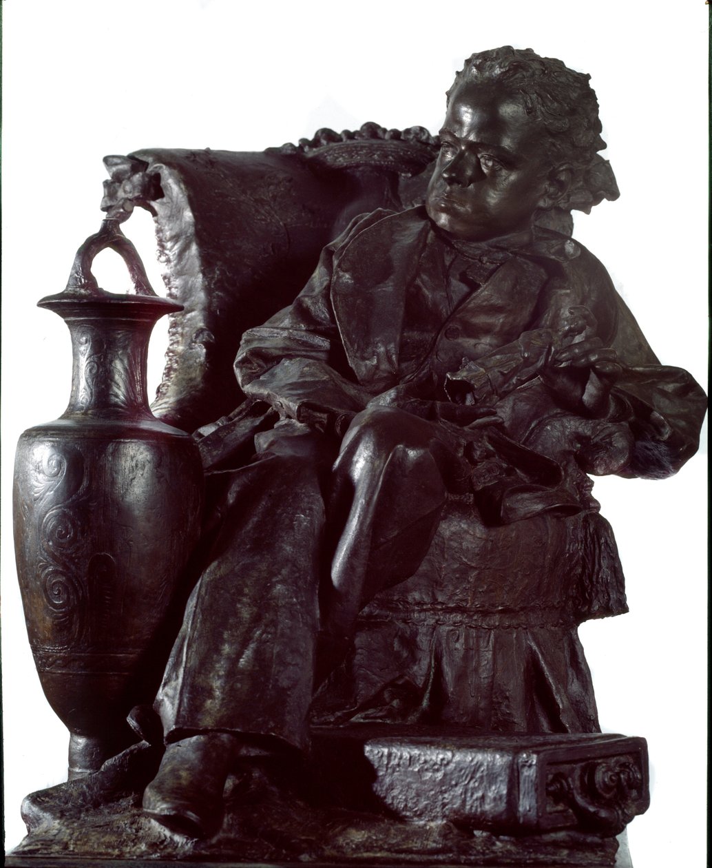 Emlékmű Oddone hercegnek, Eugenio Maria di Savoia (1846-1866) (Oddone hercegnek, Montferrat hercegének emlékműve) Antonio Orazio Quinzio (1856-1928) bronzszobra 1891 Dim 91x61x95 cm, Genes in Galleria2, Galleria alkotó: Antonio Orazio Quinzio
