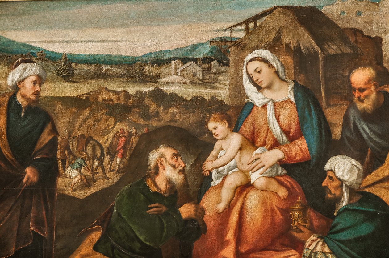 A mágusok imádása, 2384624 részlet (olaj, vászon) alkotó: Antonio Palma