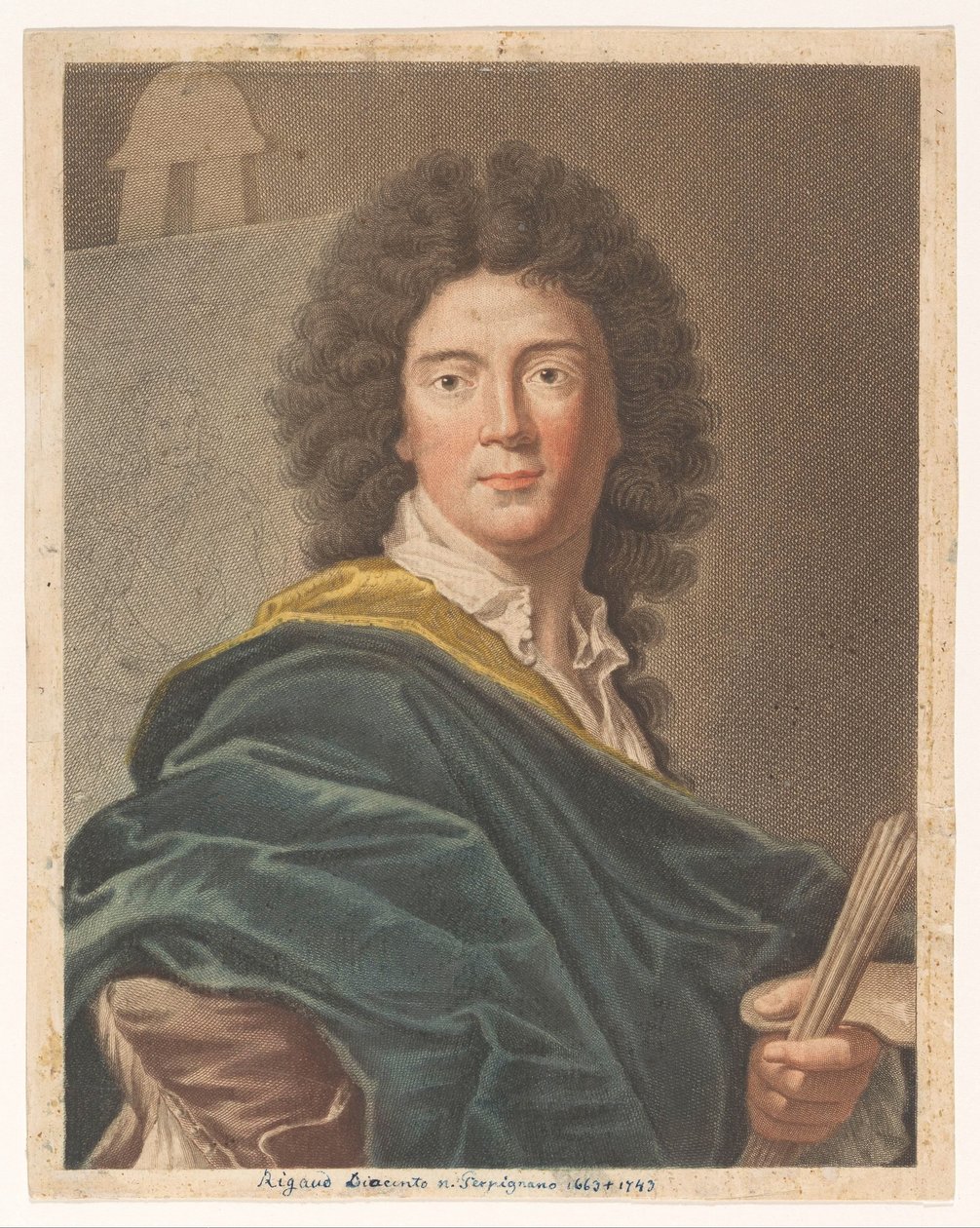 Hyacinthe Rigaud művész portréja Művészek portréi (sorozat címe) alkotó: Antonio Pazzi