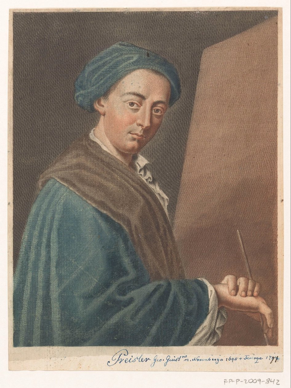 Johann Justin Preissler művész portréja Művészek portréi (sorozat címe) alkotó: Antonio Pazzi