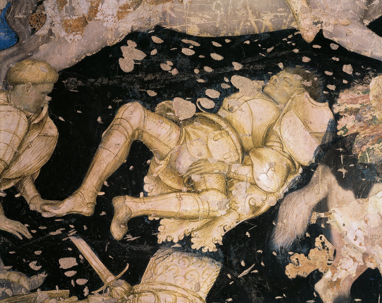 Louvezerpi torna-csata részlete, Antonio Pisanello (1395-1455), freskó. Palazzo Ducale Mantovában. alkotó: Antonio Pisanello