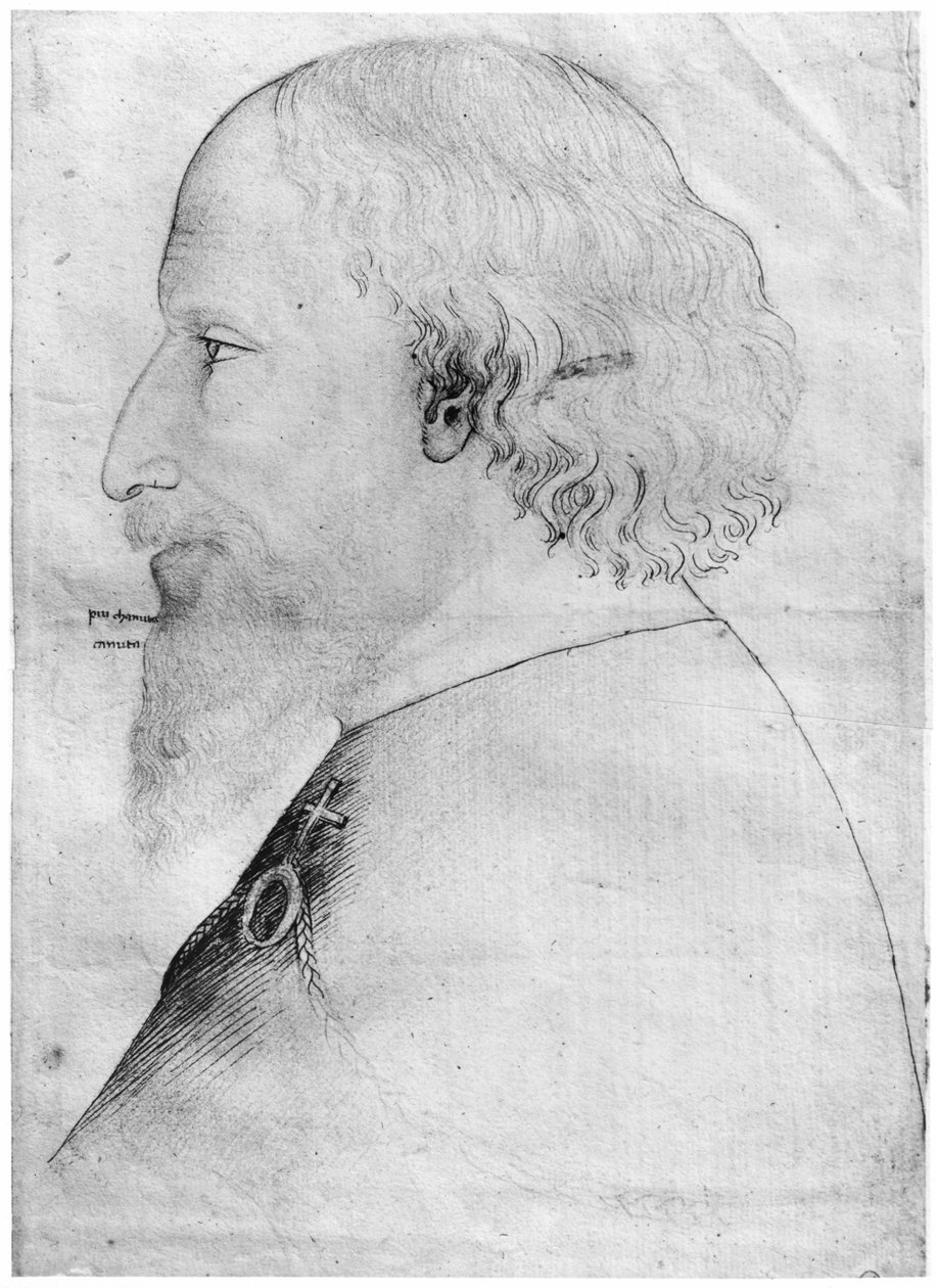 Zsigmond, római római császár, a Vallardi albumból (toll, tinta, ceruza és piros kréta papíron) alkotó: Antonio Pisanello
