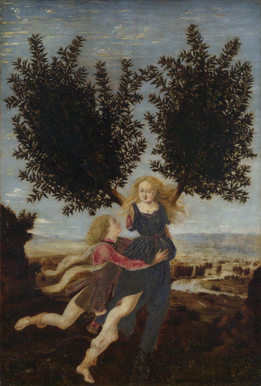 Apollo és Daphne, kb. 1470-1480 alkotó: Antonio Pollaiuolo