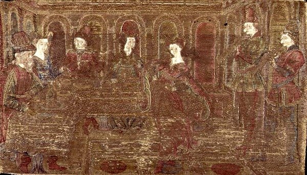 Salome tánca, a szent életének jeleneteit ábrázoló kárpit (textil) alkotó: Antonio Pollaiuolo
