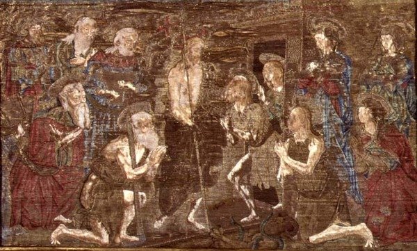 Krisztus leszállása Limbóba és Keresztelő Szent János szabadon bocsátása, a szent életéből vett jeleneteket ábrázoló kárpit (textil) alkotó: Antonio Pollaiuolo