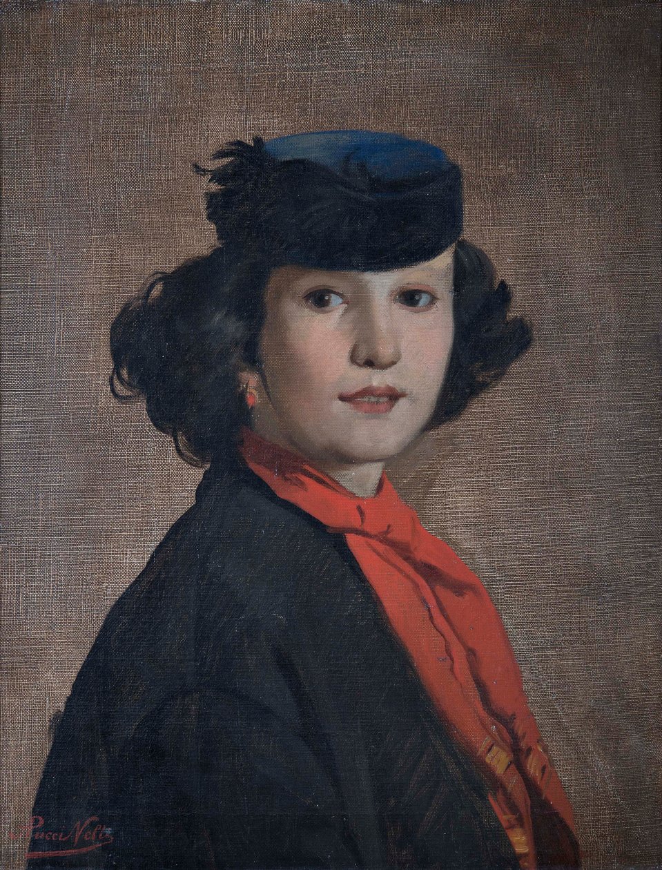 Nerina Badioli portréja, 1866 körül. alkotó: Antonio Puccinelli