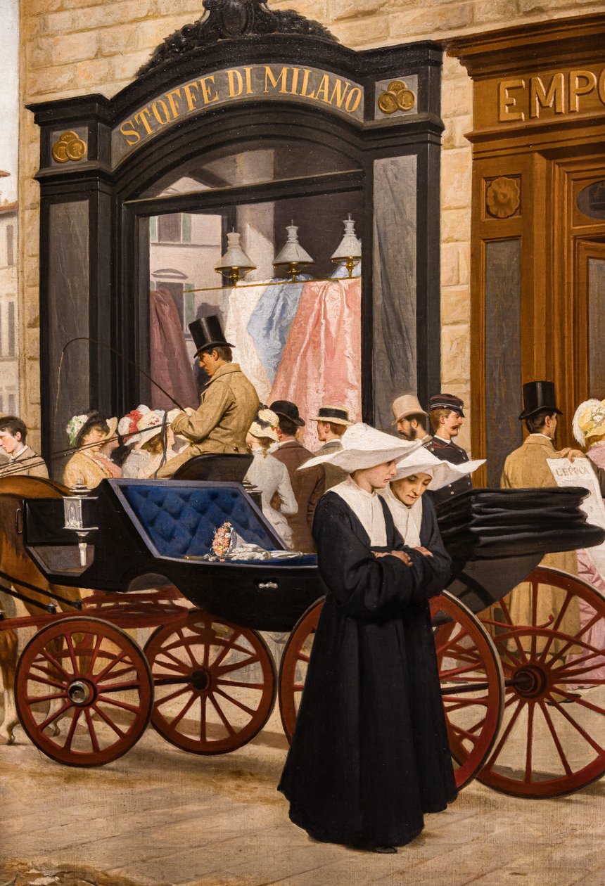 A korszak, részlet egy apácával és egy hintóval alkotó: Antonio Puccinelli