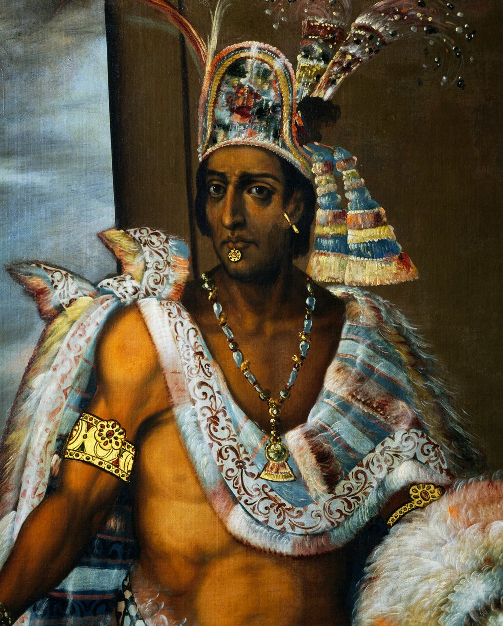 Montezuma II Tenochtitlan (kb. 1466-1520), az aztékok utolsó királyának portréja alkotó: Antonio Rodríguez