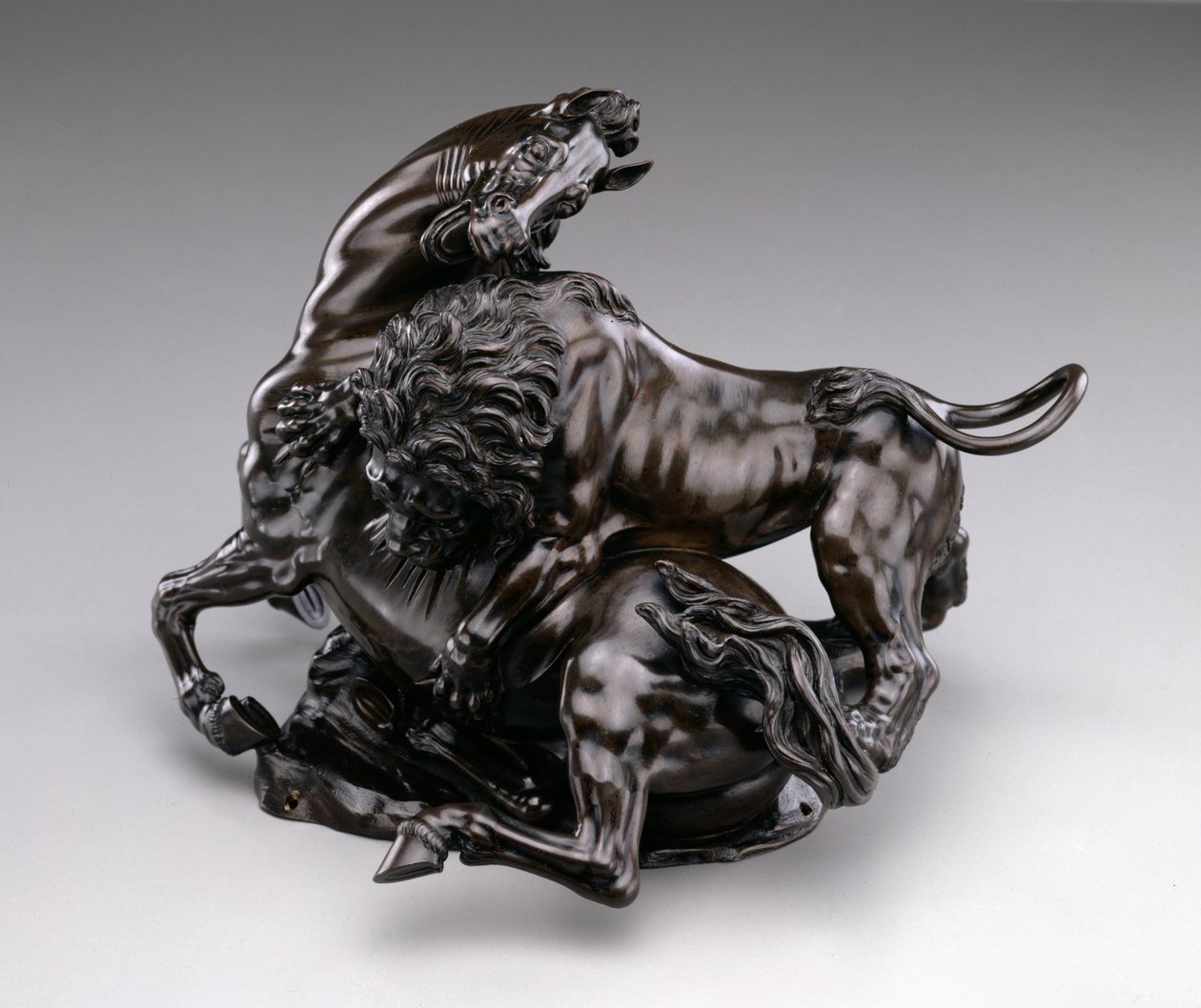 Oroszlán támadó ló. c.1580/90 alkotó: Antonio Susini