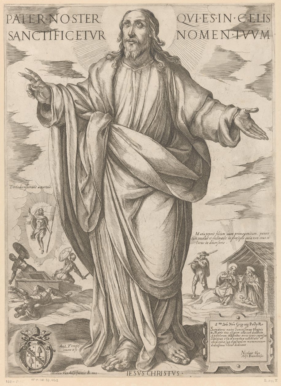 Krisztus Mi Atyánk, aki a mennyekben vagy, szenteltessék meg a te neved (cím a tárgyon) Krisztus, Mária en de apostle (sorozat címe) alkotó: Antonio Tempesta