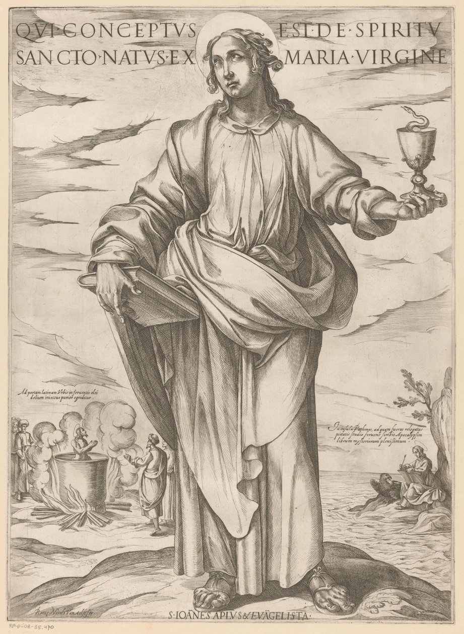 Szent Jánosé Aki a Szentlélektől fogantatott, Szűz Máriától született (cím a tárgyon) Krisztus, Mária en de apostle (sorozat címe) alkotó: Antonio Tempesta