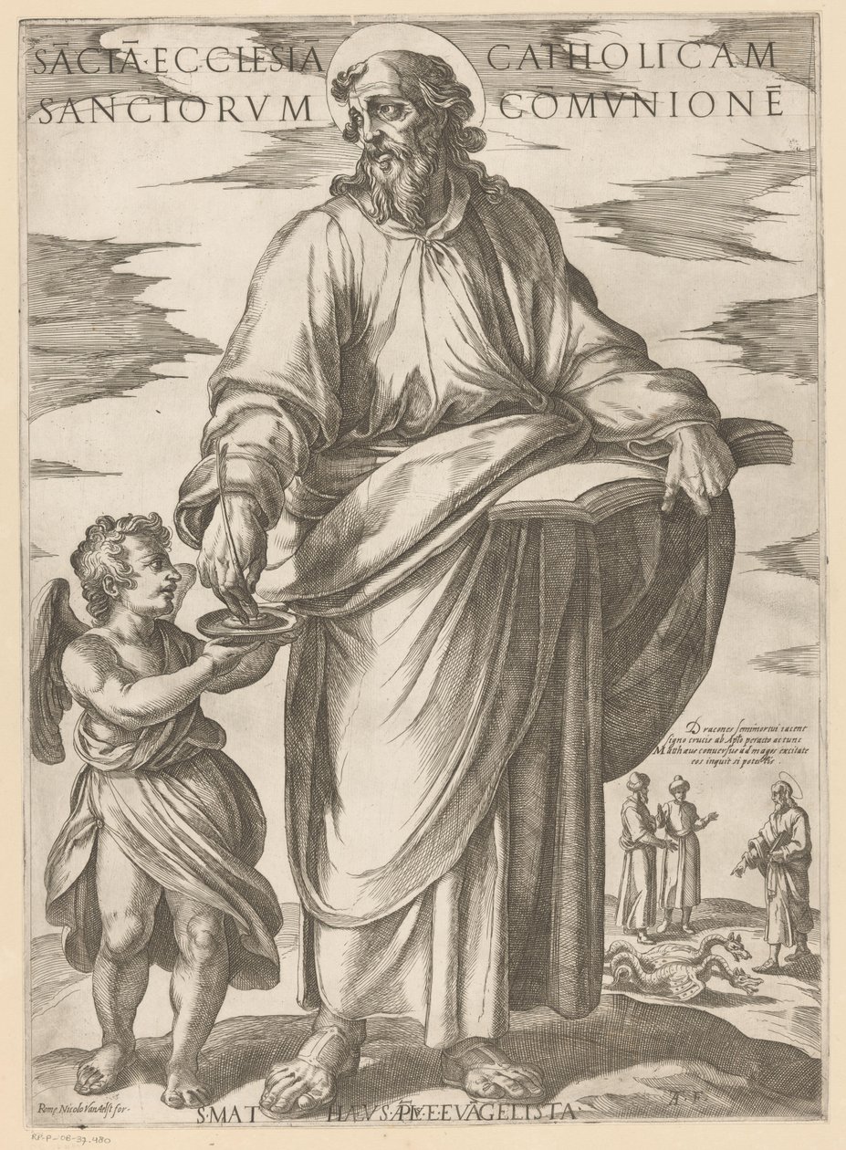 Szent Mátéról Szent Katolikus Egyház a szentek közösségében (cím a tárgyon) Krisztus, Mária en de apostle (sorozat címe) alkotó: Antonio Tempesta