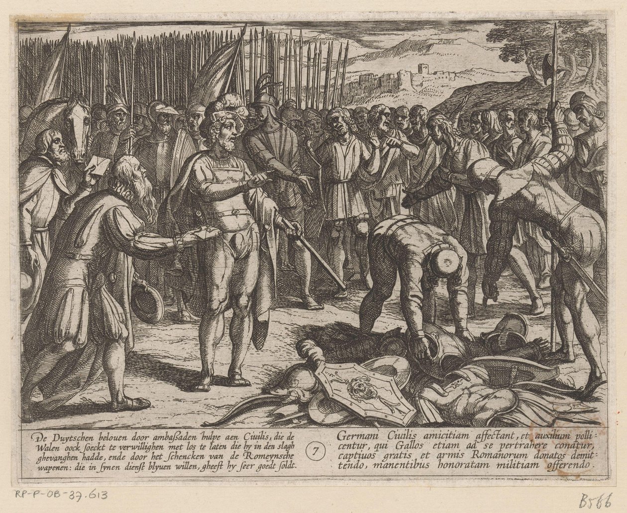 Német követek látogatják Julius Civilist Bataviai háborúk a rómaiak ellen (sorozat címe) Batavorum cum Romanis Bellum (sorozat címe) alkotó: Antonio Tempesta