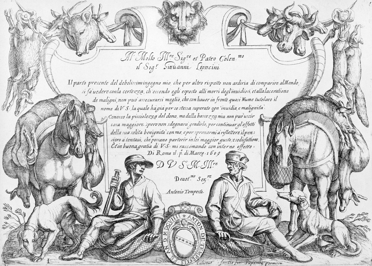 Vadászjelenetek sorozatának előképe, 1609 alkotó: Antonio Tempesta