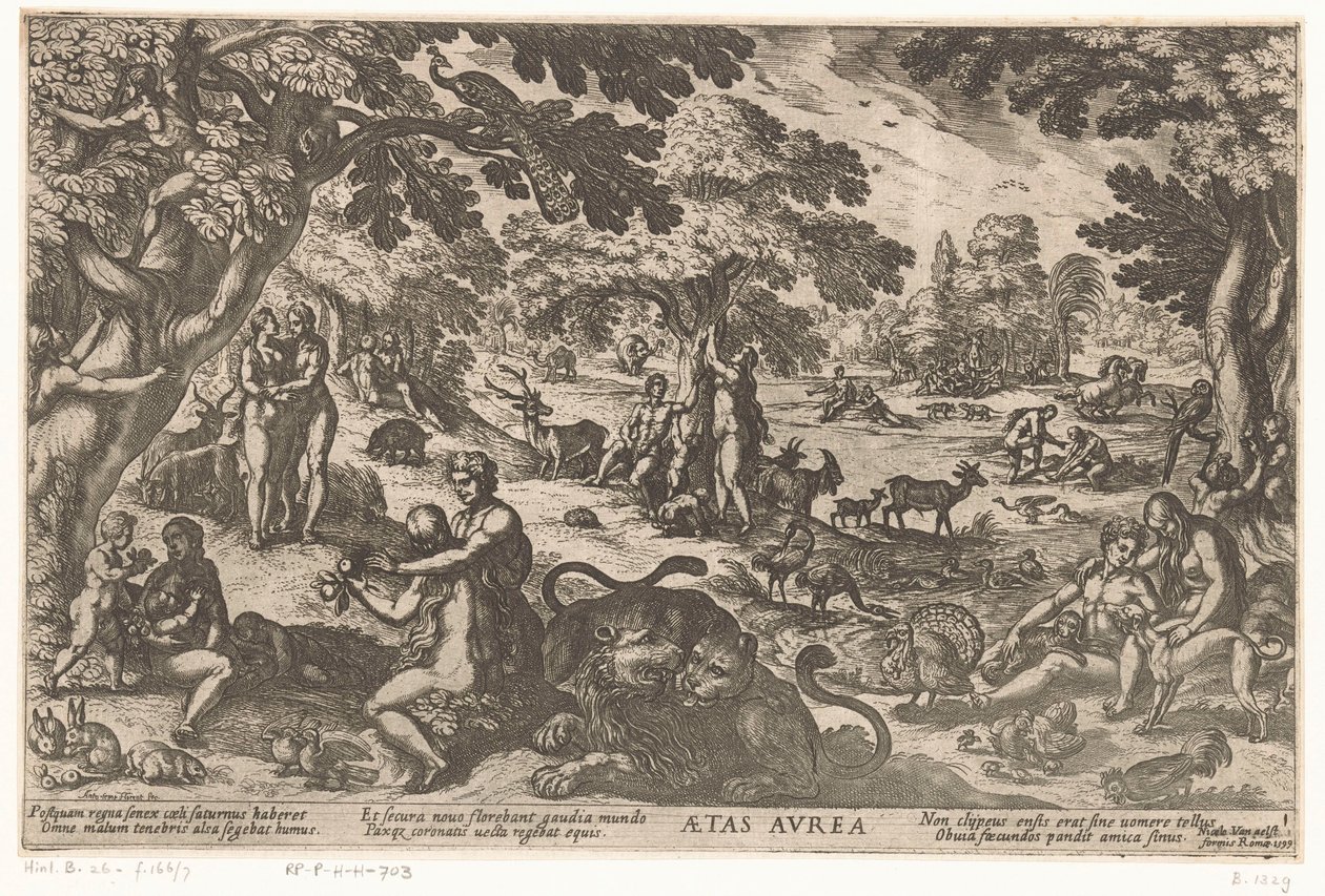 aranykor Aetas aurea (cím a tárgyon) A világ négy kora (sorozat címe) alkotó: Antonio Tempesta