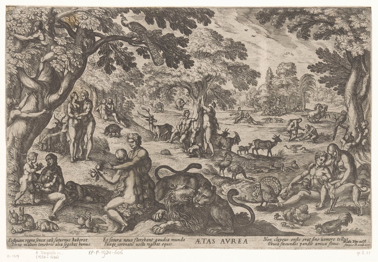 aranykor Aetas aurea (cím a tárgyon) A világ négy kora (sorozat címe) alkotó: Antonio Tempesta