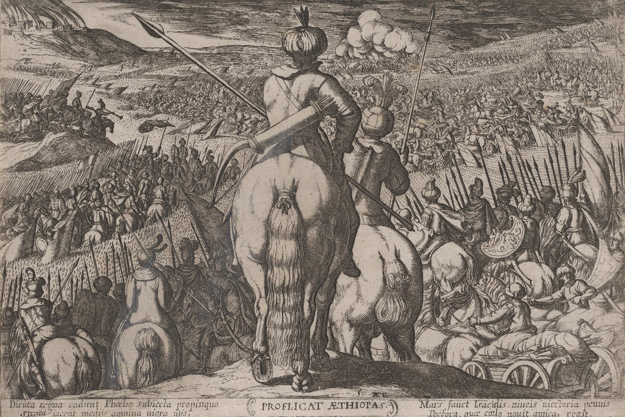 5. tábla: Az etiópok veresége, az Ószövetség csatáiból..., kb. 1590-kb. 1610. alkotó: Antonio Tempesta