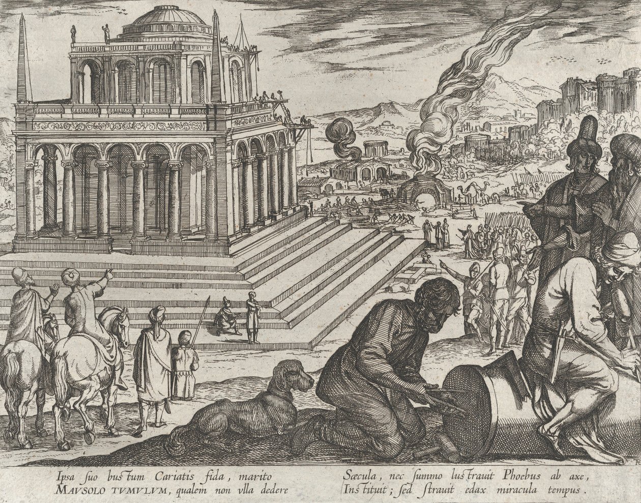 5. tábla: Mauszolosz sírja, A világ hét csodájából, 1608. alkotó: Antonio Tempesta