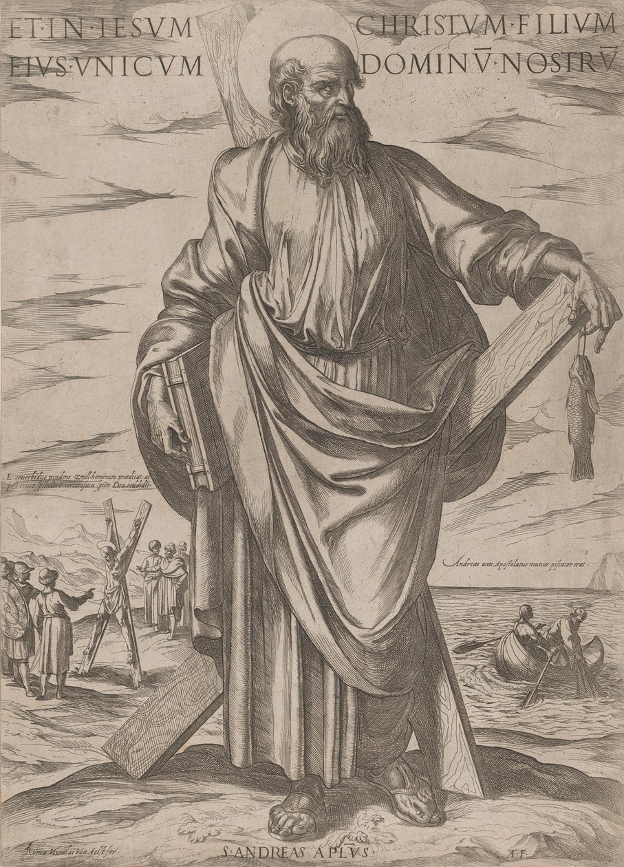 Szent András, a „Krisztus, Mária és az apostolok” c. 1590-kb. 1610. alkotó: Antonio Tempesta