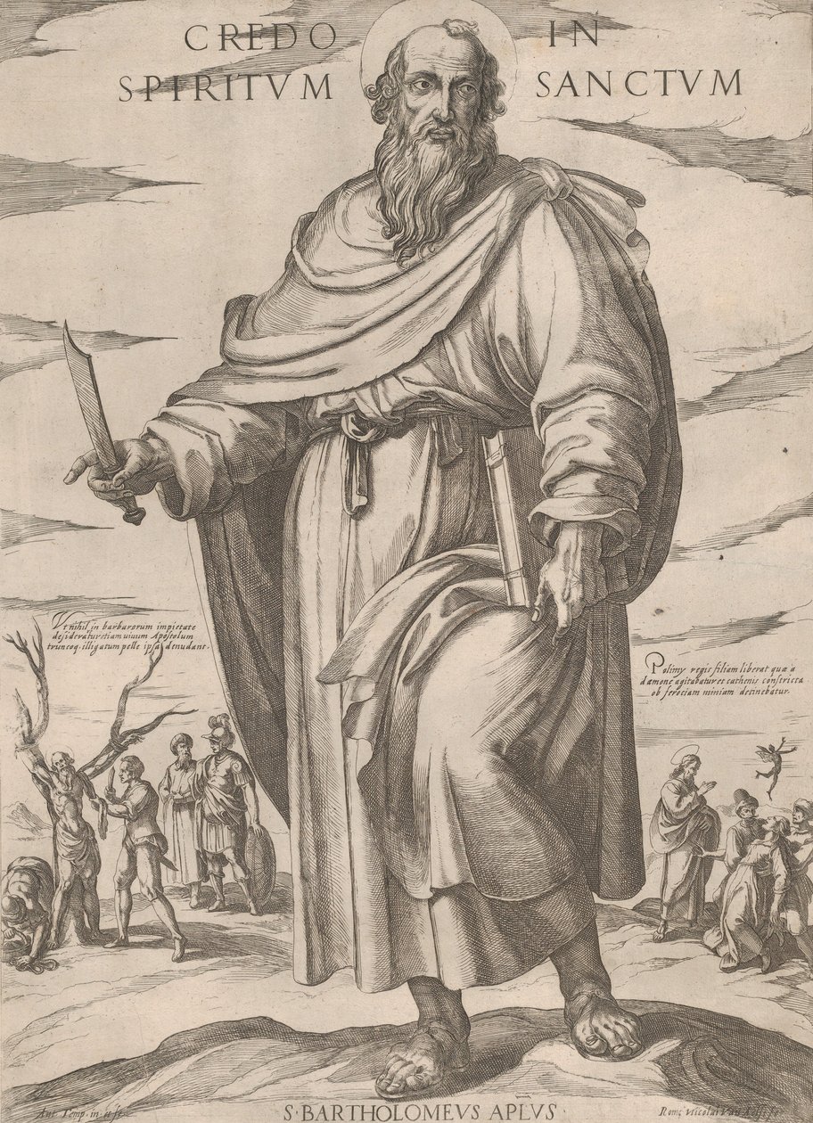 Szent Bertalan a „Krisztus, Mária és az apostolok” sorozatból, kb. 1590-kb. 1610. alkotó: Antonio Tempesta