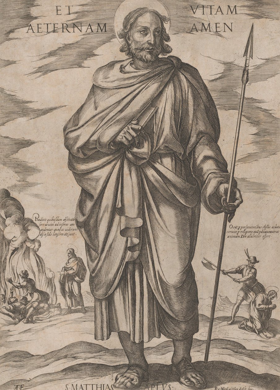Szent Mátyás, a „Krisztus, Mária és az apostolok” c. 1590-kb. 1610. alkotó: Antonio Tempesta
