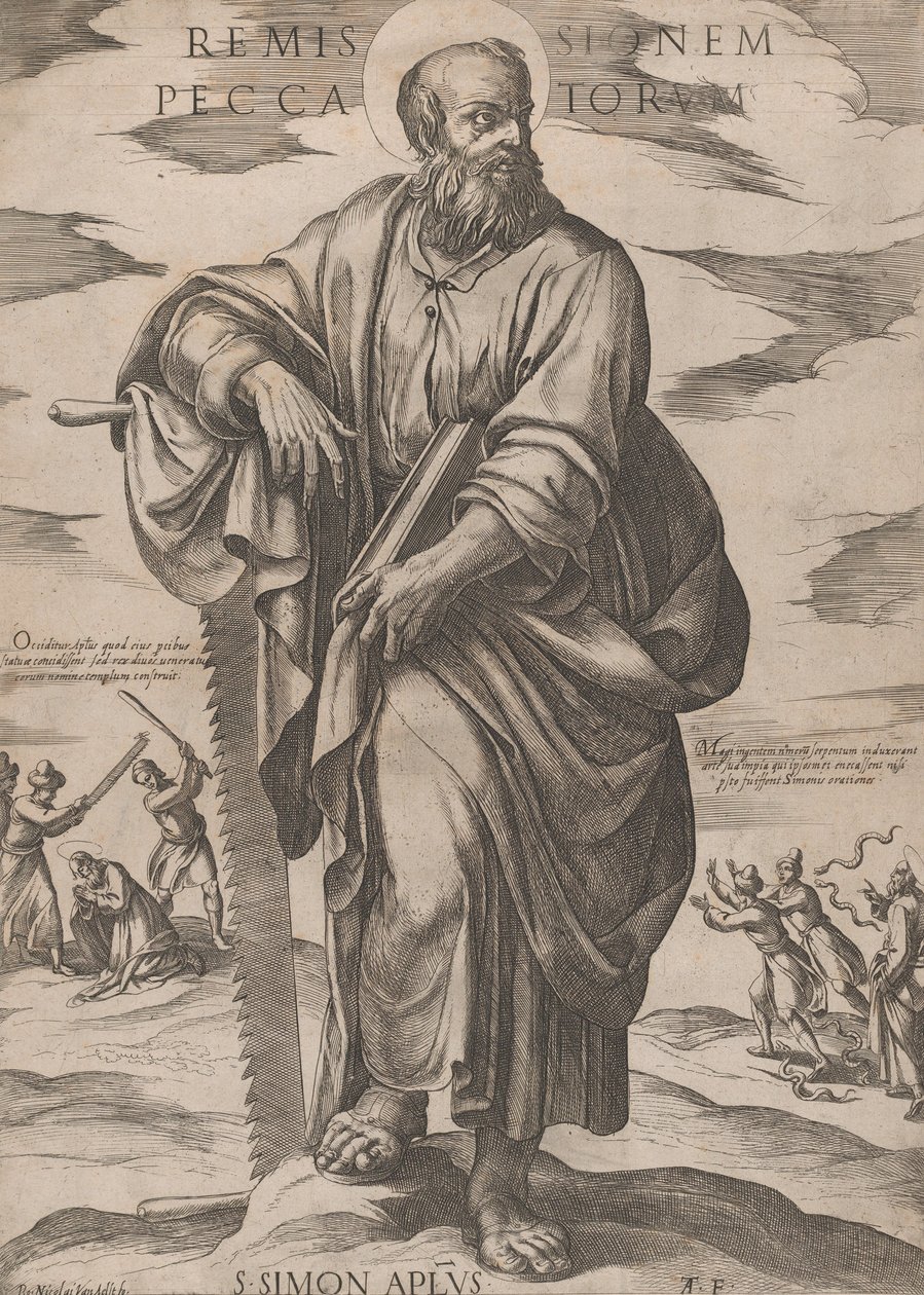 Szent Simon, a „Krisztus, Mária és az apostolok” c. 1590-kb. 1610. alkotó: Antonio Tempesta