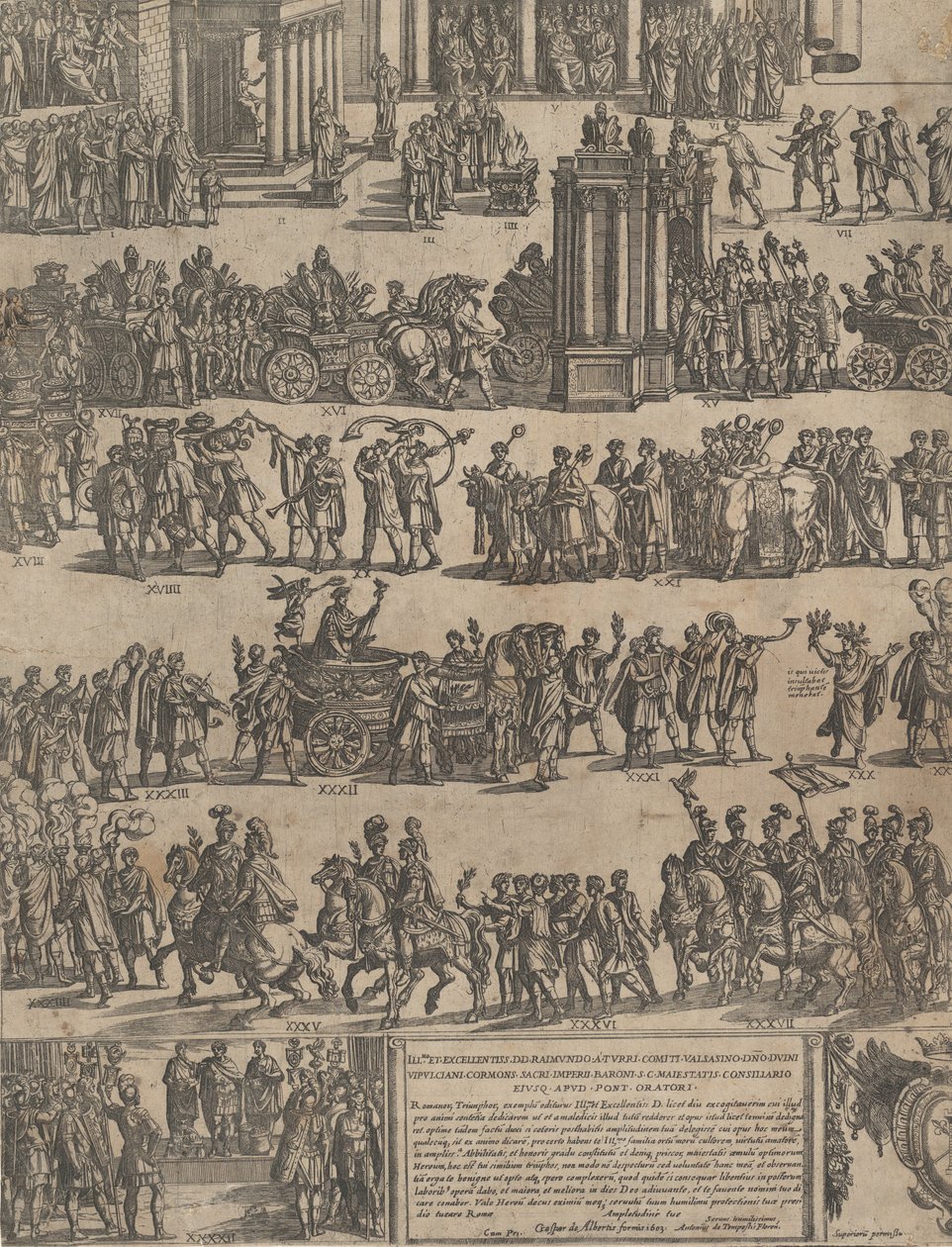 A római császár diadala, bal oldal, 1603. alkotó: Antonio Tempesta