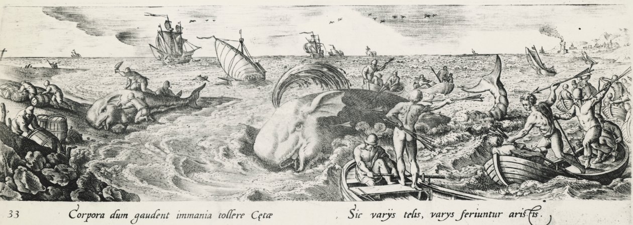 Bálnavadászat, Antonio Tempesta (1555-1630), metszet, Olaszország alkotó: Antonio Tempesta