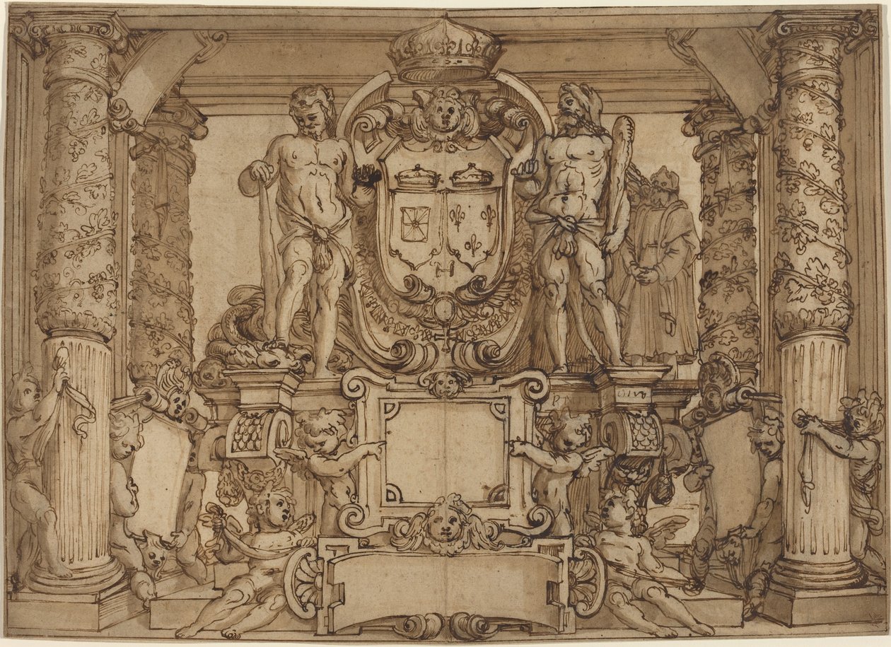 Építészeti falterv IV. Henrik, a gall Herkules tiszteletére alkotó: Antonio Tempesta or Agostino Ciampelli