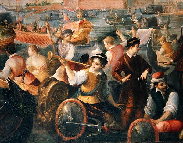 Catarino Cornaro kiszállása Velencében 1489-ben (307885 részlet) alkotó: Antonio Vassilacchi