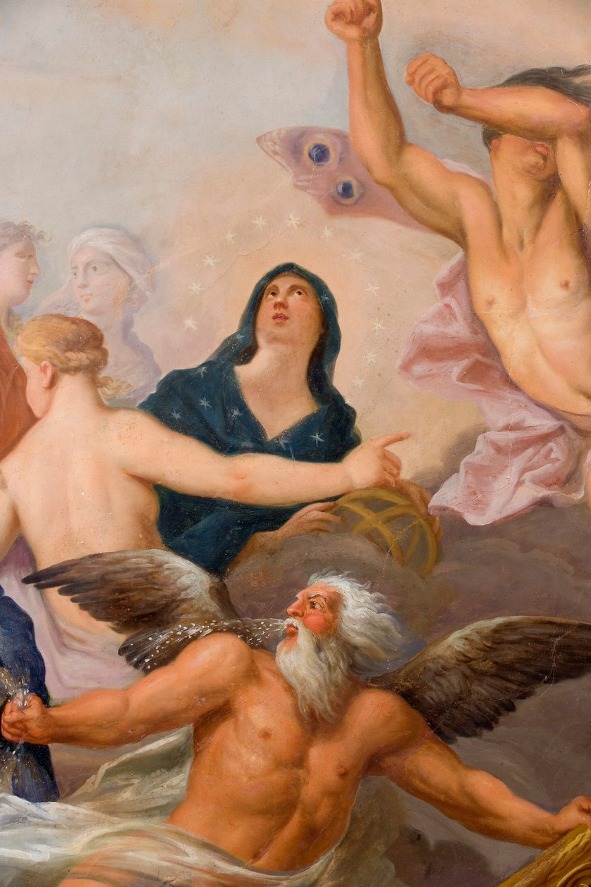 A művészetek és tudományok által körülvett Minerva, részlet a The Banqueting House-ból alkotó: Antonio Verrio