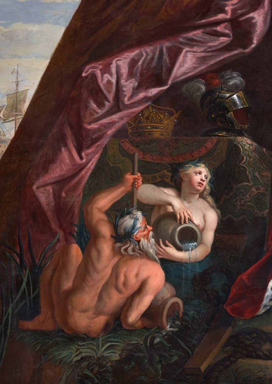 Triton és nereid, részlet a Királynő szalonjából alkotó: Antonio Verrio