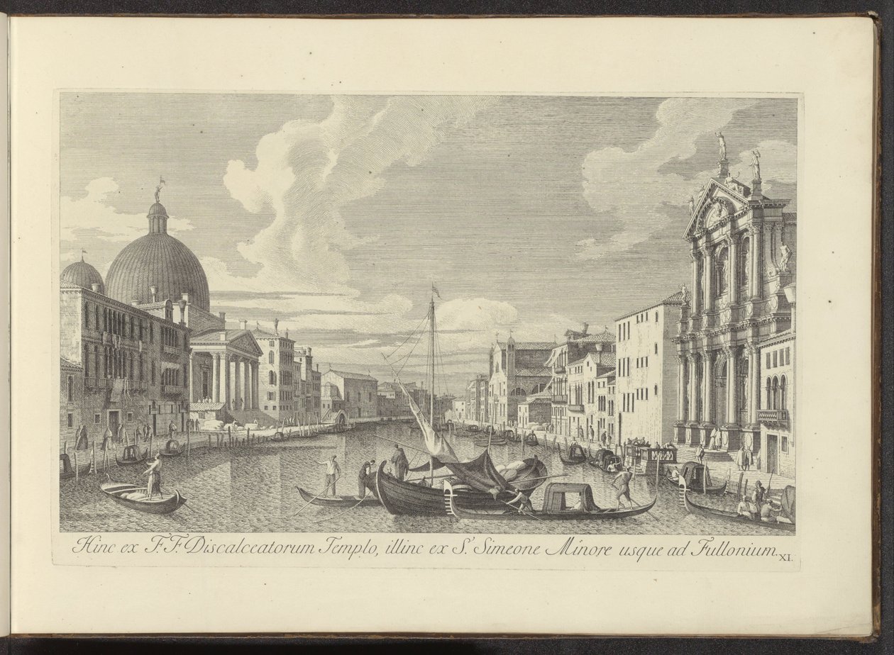 Gezicht op het Canal Grande, de Santa Maria di Nazareth en de San Simeone Piccolo te Venetië Ezért F.F. A leveszettek temploma, S. Simeon Minortól Fullóniumig (cím a tárgyon) Velence városának leghíresebb kilátása az Antonius-csatornáról alkotó: Antonio Visentini