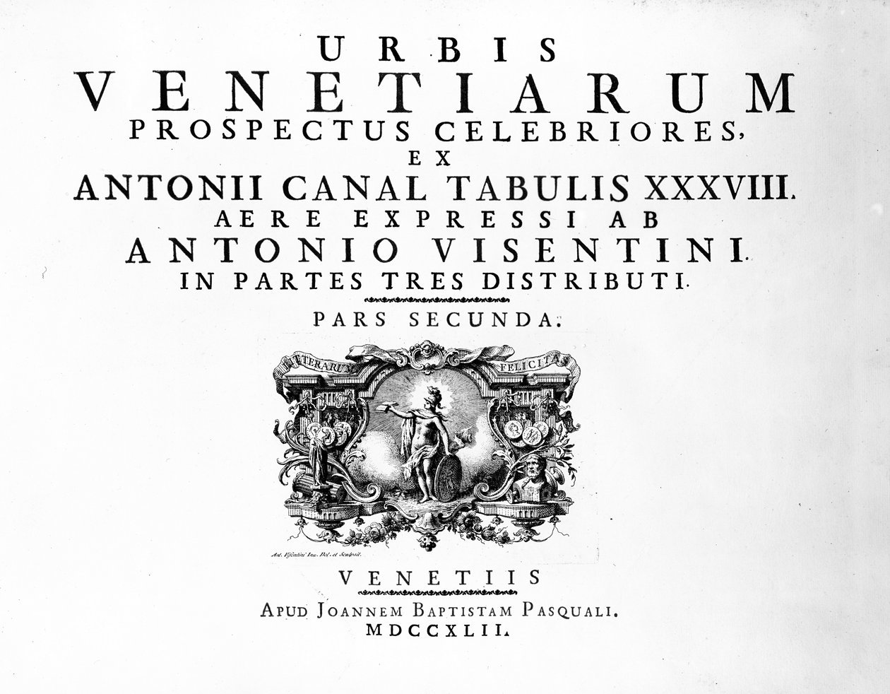 Az 1742-ben megjelent „Velence városa: Kilátás az Antony-csatornáról” címlapja alkotó: Antonio Visentini