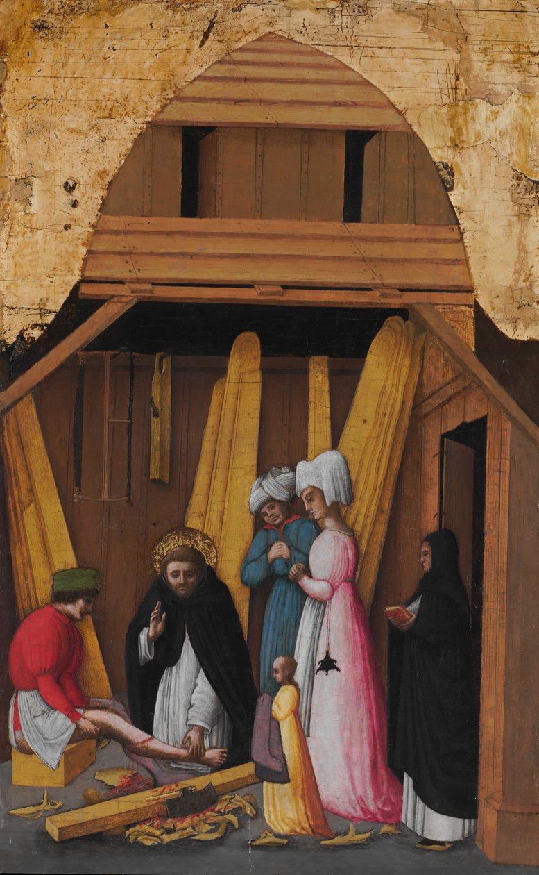 Szent Péter vértanú egy fiatal férfi lábát gyógyítja, kb. 1450. alkotó: Antonio Vivarini