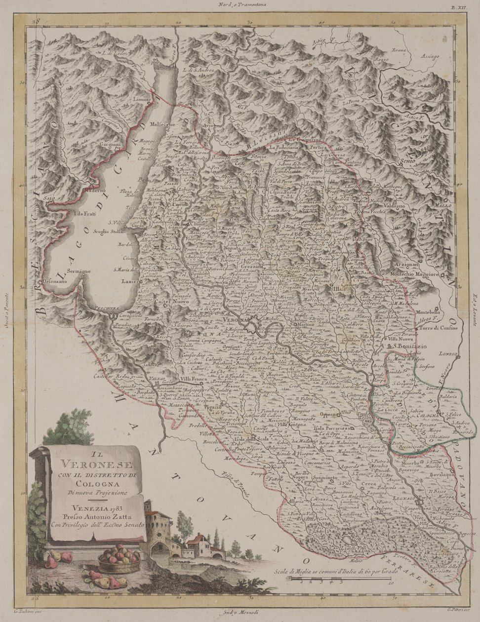 Verona régió a kölni kerülettel, 1783 alkotó: Antonio Zatta