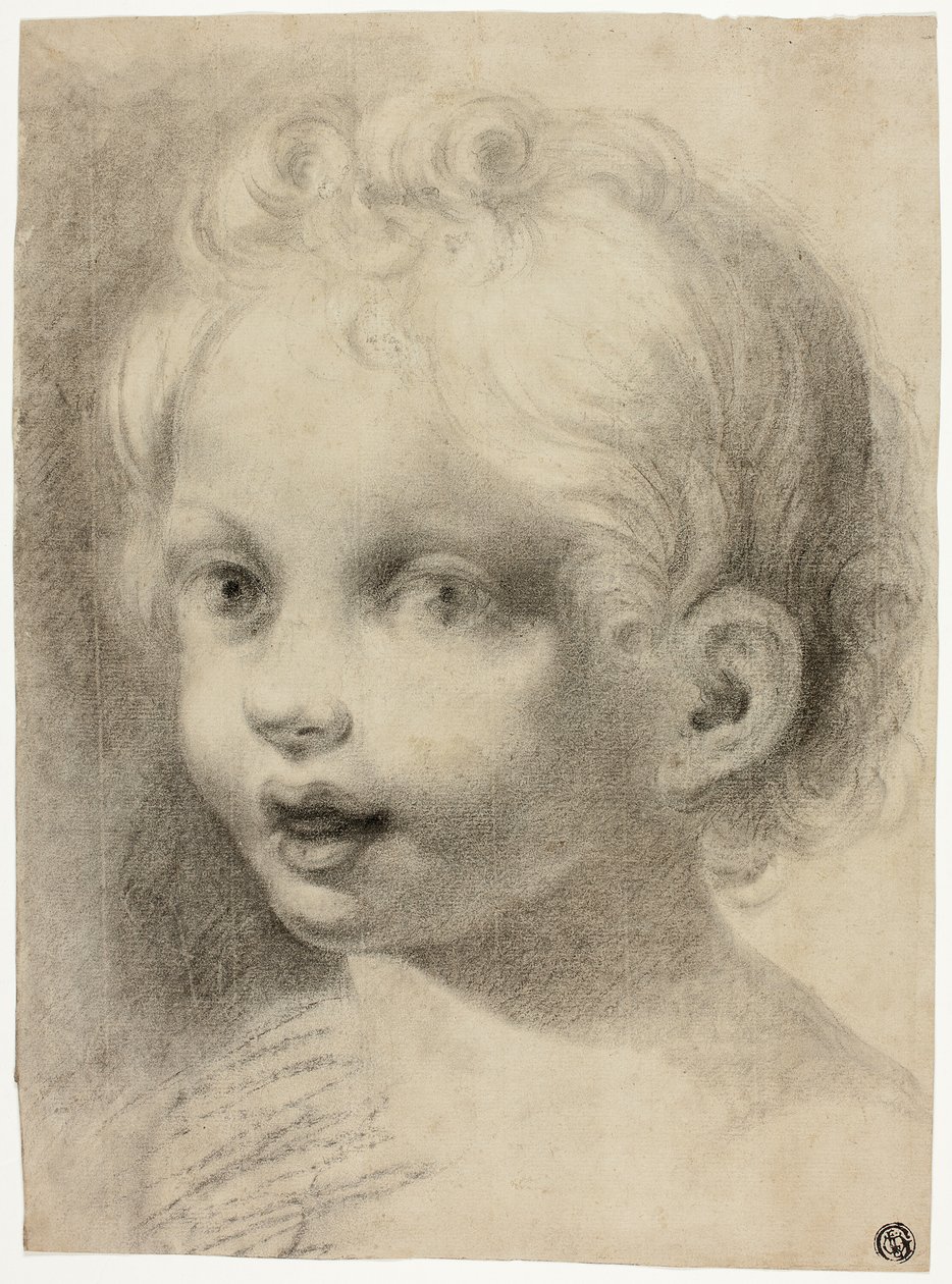 Gyermekfej (Recto) Akt férfi alak (Verso) alkotó: Antonio da Correggio