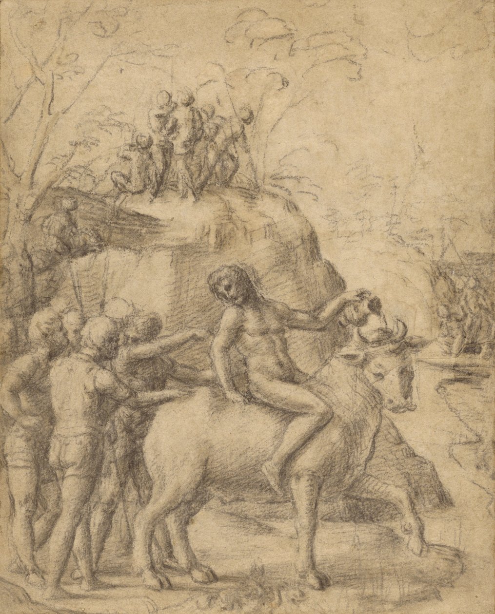 Correggio - Bikán lovagló férfi és más figurák, 83.GB.344 alkotó: Antonio da Correggio