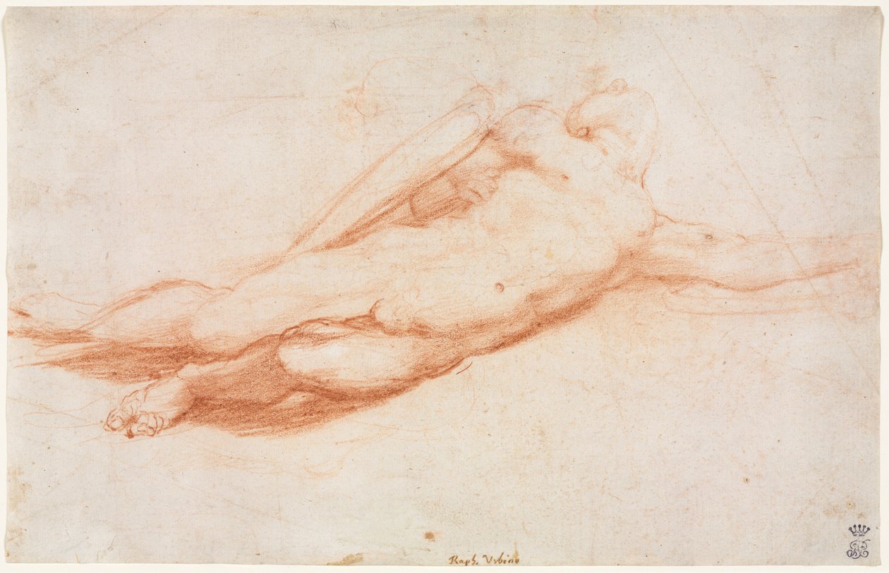 Tanulmány egy elesett katonáról, esetleg Saul megtérését, c. 1525. alkotó: Antonio da Correggio