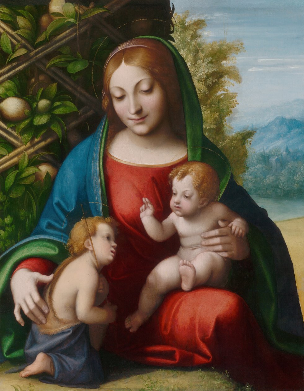 Szűzanya és gyermeke a fiatal Keresztelő Szent Jánossal alkotó: Antonio da Correggio