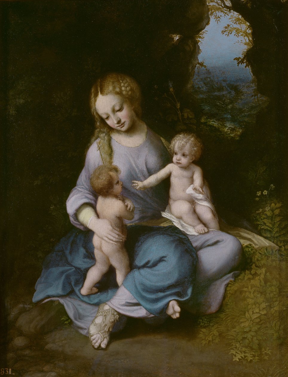 Szűz és gyermek Keresztelő Jánossal fiúként alkotó: Antonio da Correggio