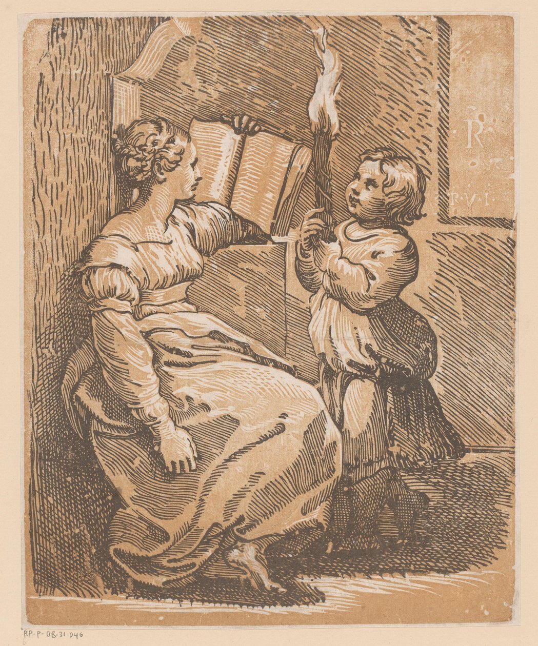 Sibylt olvasni gyermekkel alkotó: Antonio da Trento (attributed to)