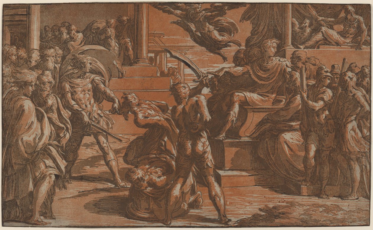 Két szent vértanúsága alkotó: Antonio da Trento, after Parmigianino