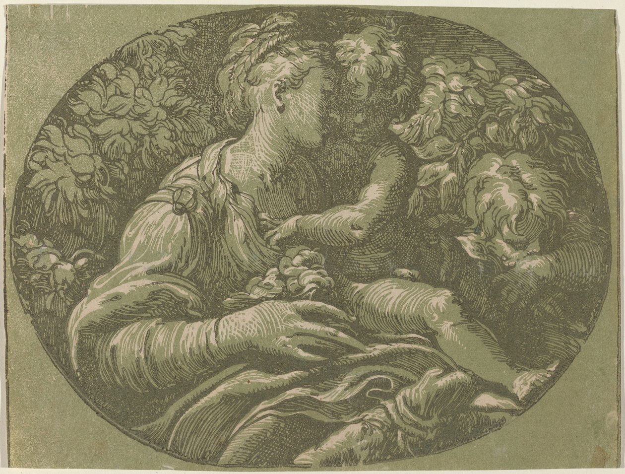 A Szűz a rózsával alkotó: Antonio da Trento after Parmigianino
