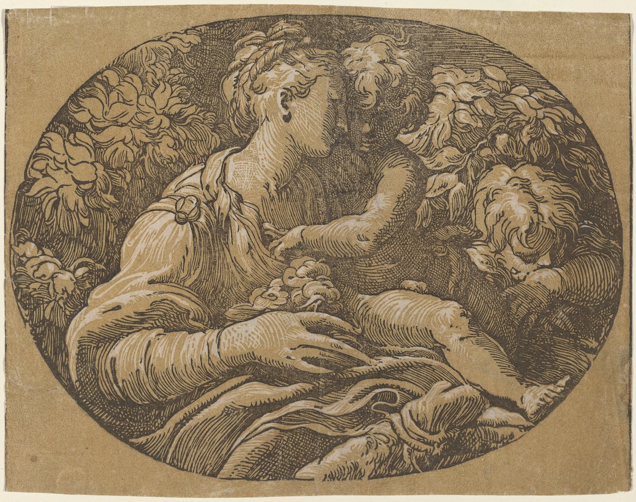 A Szűz a rózsával alkotó: Antonio da Trento after Parmigianino