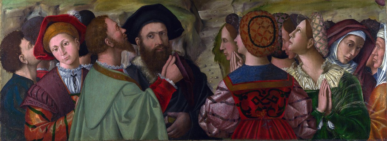 ""A veronai Giusti család, Olaszország"" Antonio da Vendri (kb. 1476-1555) festménye, olaj, vászon, 55 x 153 cm, 1520 körül Londoni Nemzeti Galéria alkotó: Antonio da Vendri
