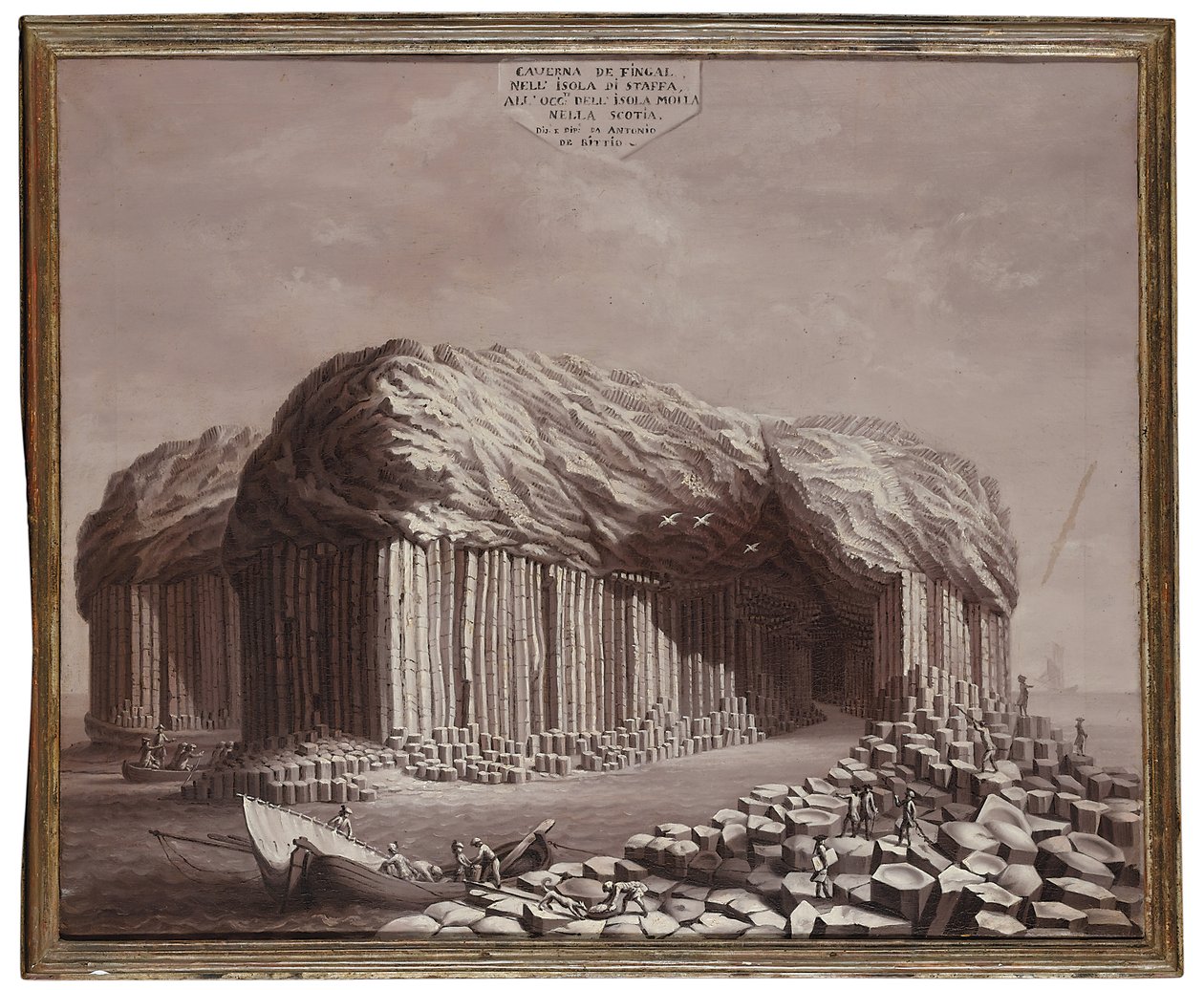 Fingal-barlang, Skócia (olaj, vászon) alkotó: Antonio de Bittio