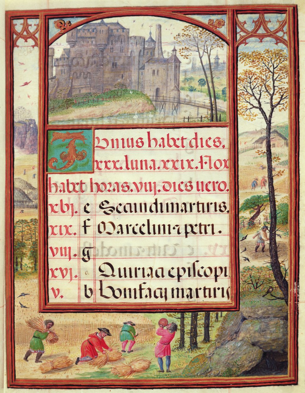 Június hónap, miniatúrák a „Dom Manuel óráinak könyvéből”, 1517-38 (tempera pergamen) alkotó: Antonio de Hollanda
